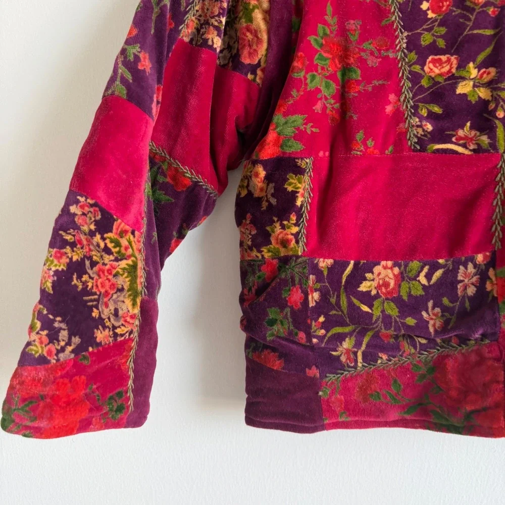 Vintage Cornelliani Velvet Cotton Blend Patchwork Jacket Size 7/8‎